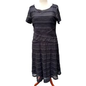 Signature by Sangria Black Tiered Lace Midi Dress Size 16W